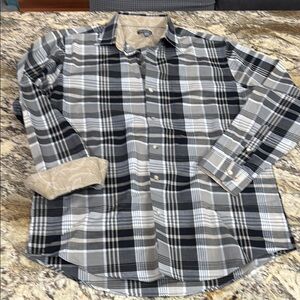 Van Heusen Men’s Black and Gray Plaid Shirt